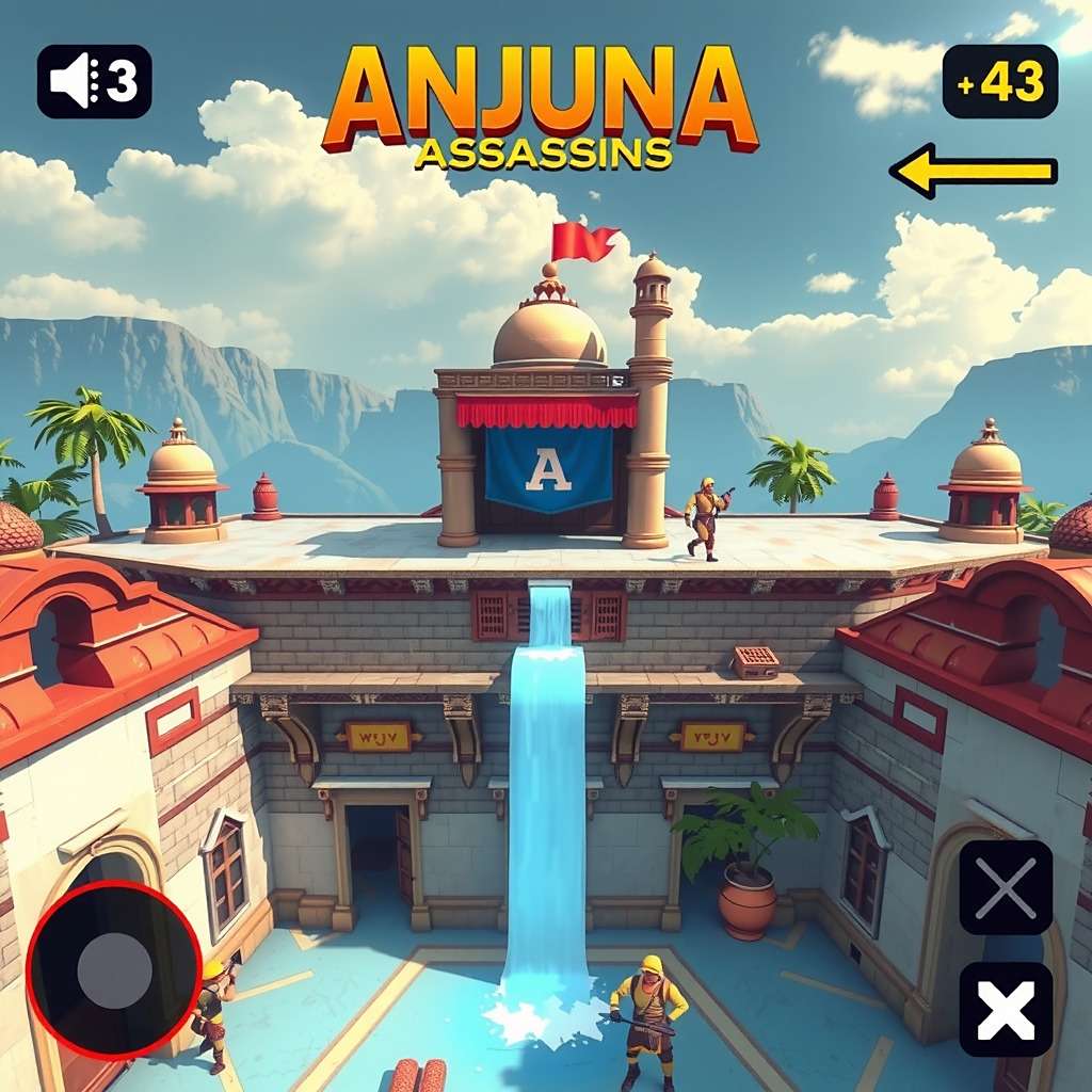 Ancient Indian fortress with modern gaming interface elements