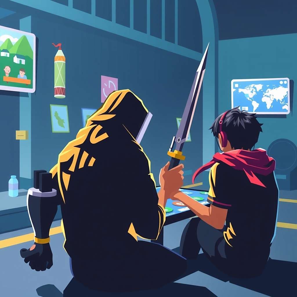 Indian gaming community playing mobile games together